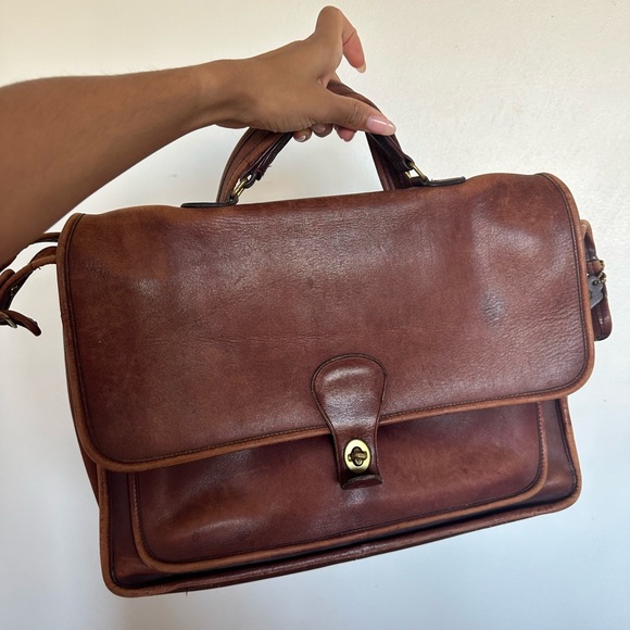 VTG Coach leather briefcase messenger - Picture 2 of 9